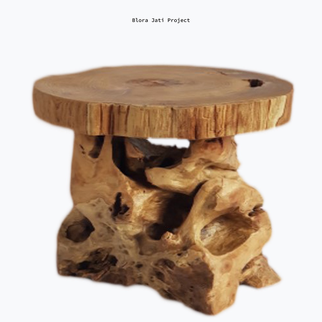 Kursi Jamur Akar Jati / Stool Chair - Type 14