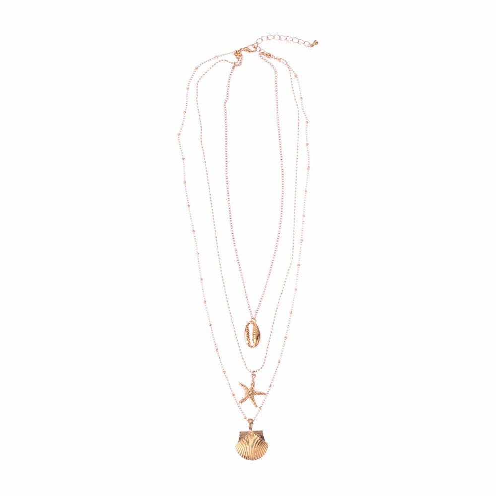 Lily Multilayer Shell Kalung Hadiah Musim Panas Perhiasan Pantai Emas