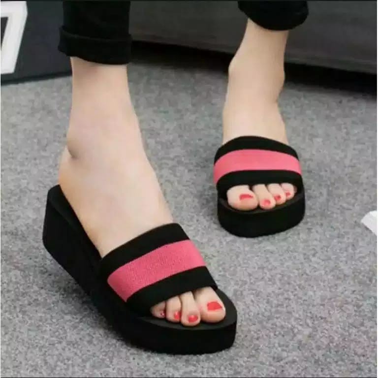 wedges kokop wanita sandal cewek murah sandal spon wanita