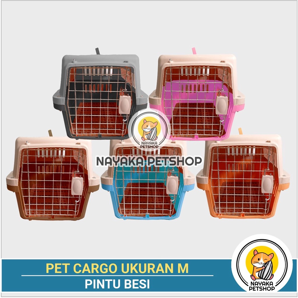 Size M Pintu Besi Pet Cargo Kucing Murah Pet Carrier Travel Kandila Musang