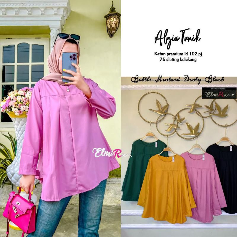 ALYIA TUNIK BY ELMIRA (TUNIK POLOS) Tunik wanita rekomended