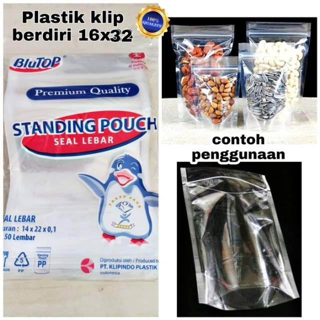 Standing Pouch Uk 16x32cm (sl) / Plastik Klip Kemasan Berdiri / Plastik Zipper Lock