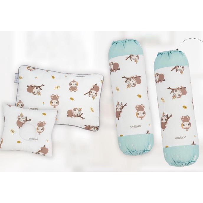 OMILAND OB3715 B+G Bantal bayi SET Guling + bantal peang Sloth