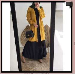 BELLE CARDIGAN OVERSIZE / LONG CARDY / CARDIGAN BELLE MURAH MERIAH / KARDIGAN OVERSIZE / LONG CARDY RAJUT / UPTODATE LONG KNIT / CARDY RAJUT-Mustard