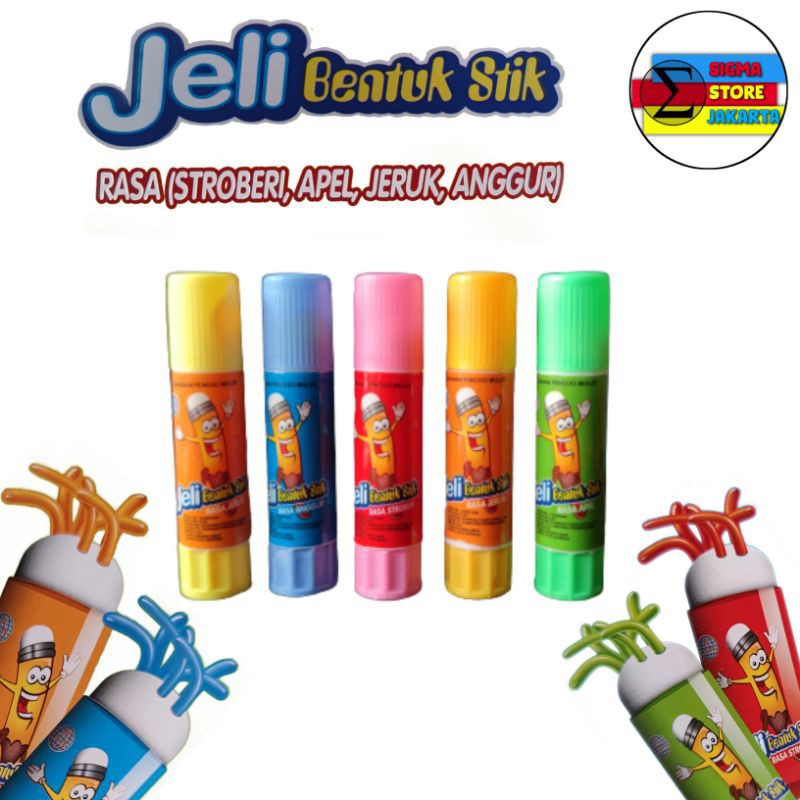 Permen Jeli / Jelly Jadul Bentuk Stik Aneka Rasa Buah Per 5 Pcs