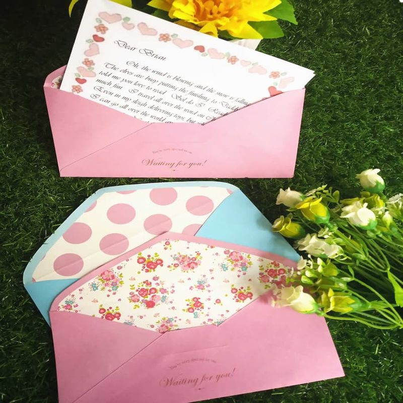 

Amplop Surat / Kartu Ucapan / Wedding - BLUE PINK POLKA SERIES