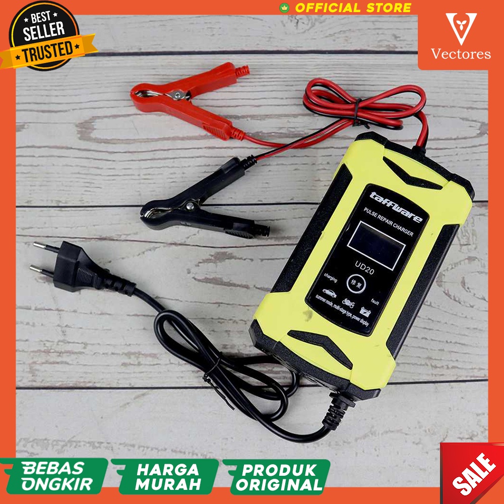 Intelligent Battery Charger Casan Aki Daya Mobil Car Portable Portabel 12V Original