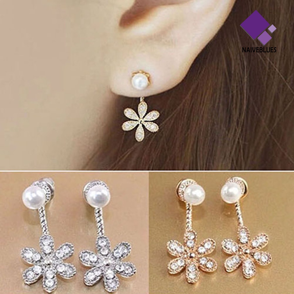 Anting Mutiara Berlian Imitasi Bahan Alloy Anti Karat Untuk Wanita