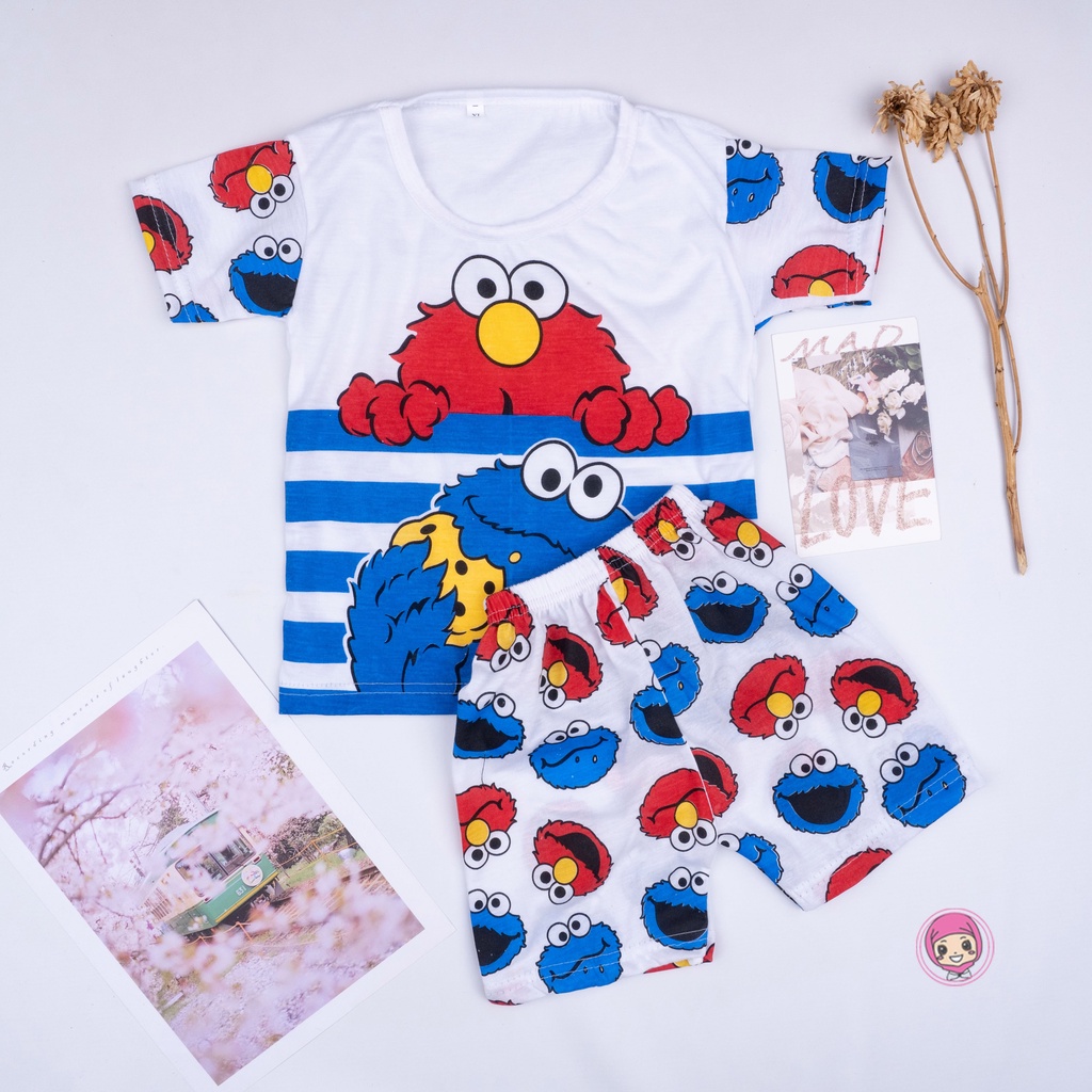 VS - SETELAN ANAK COWOK / SET ANAK LAKI LAKI KARAKTER FULL PRINT / SETELAN ANAK MOTIF KOMBINASI