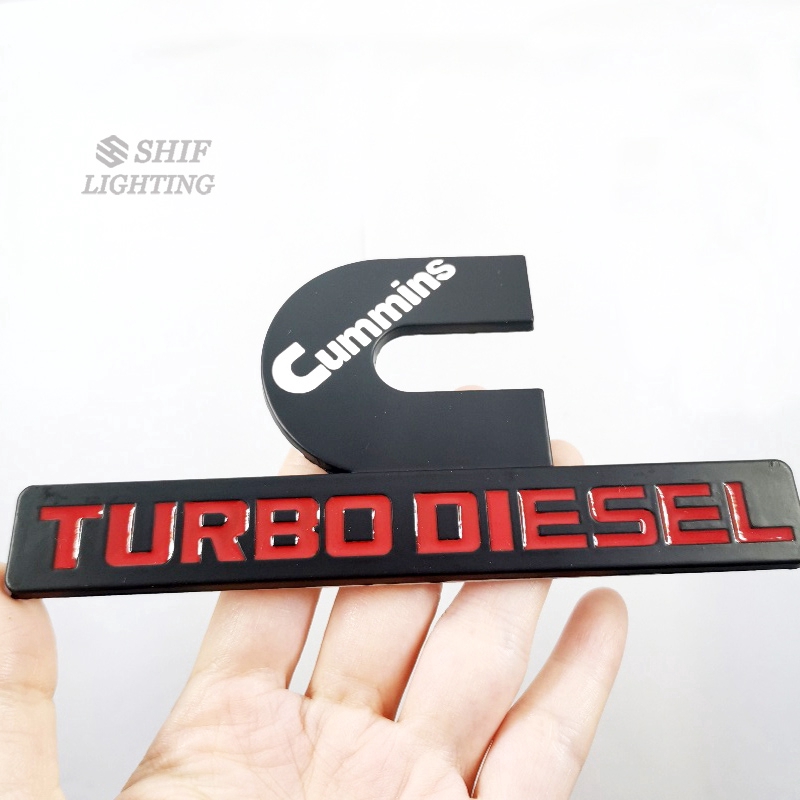 1pc Stiker Emblem Logo Turbo Diesel Cummins Bahan Metal Untuk Dekorasi Bagasi Mobil