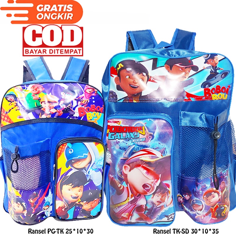 Tas ransel sekolah anak laki laki motif BOBOIBOY free botol minum