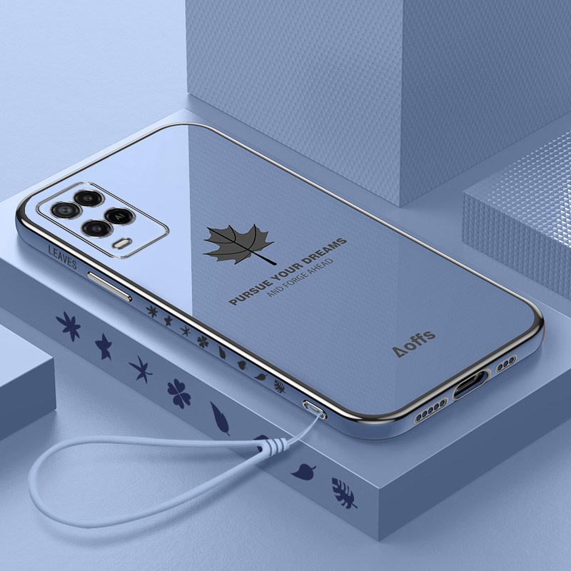 Maple Leaf Lanyard Soft Silicone Case Samsung Galaxy A03S A21S A20S A02S A03 Core A10S A1 A12 A31 A30S A50S Fashion Pria Penutup Casing Ponsel Aoffs casing hp