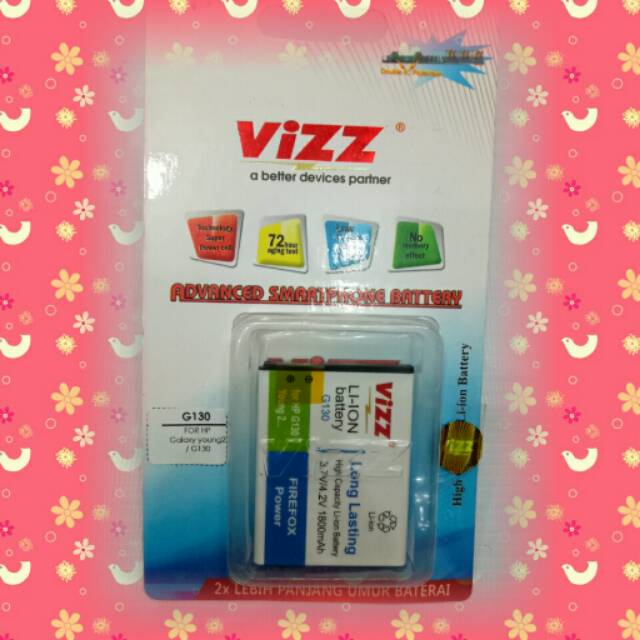 Baterai double power vizz samsung G.young2(G130)