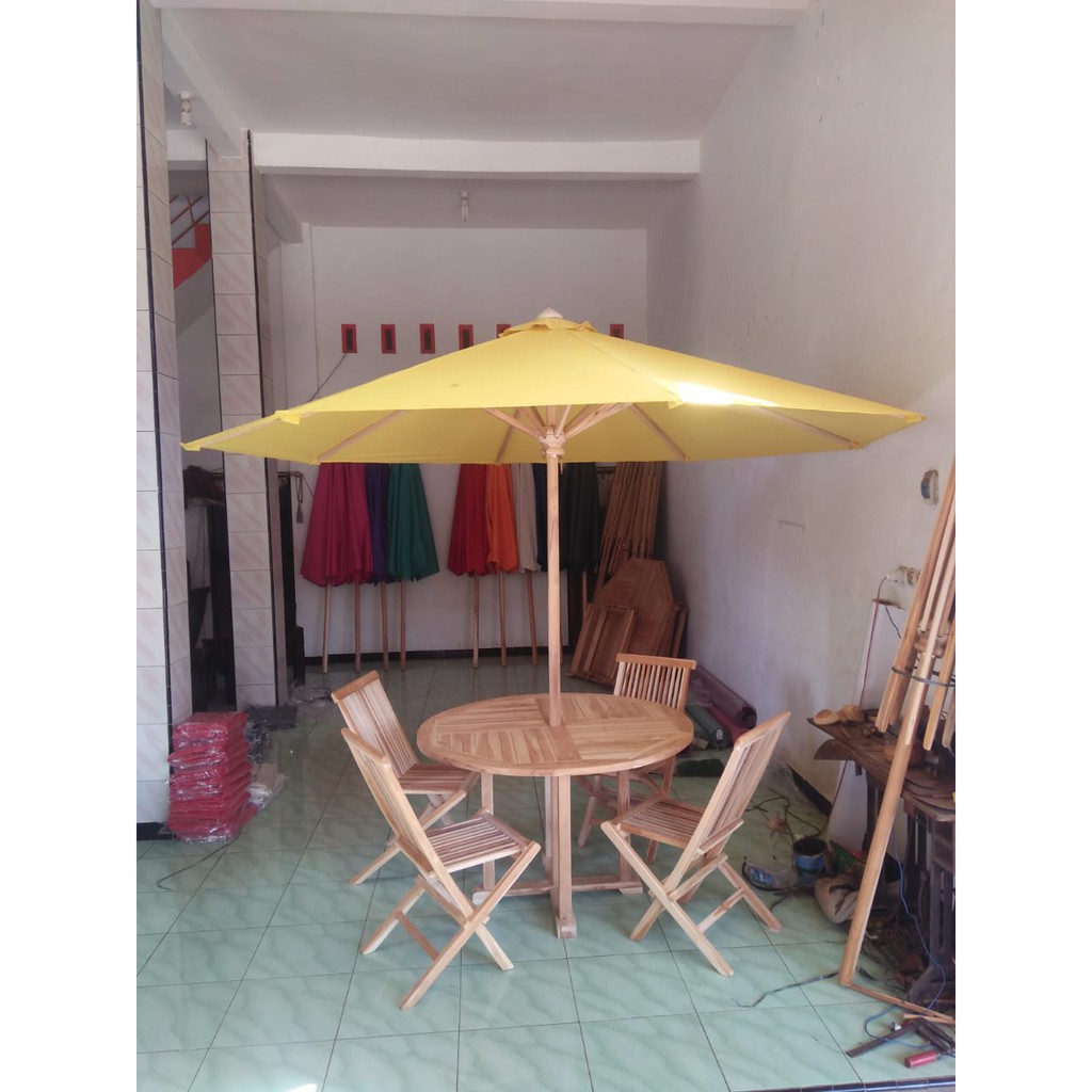 meja payung taman , meja payung pantai , meja payung jati jepara outdoor