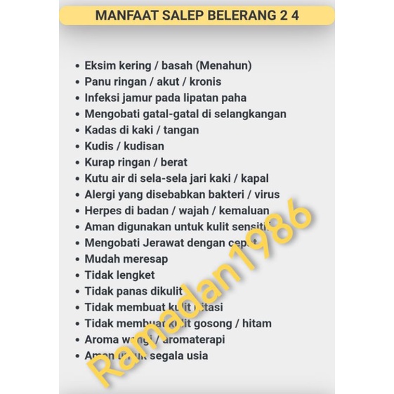 Obat Gatel Salep Gatal Paling Ampuh Mengobati Gatel Kulit Panu Kadas Kudis Kurap Herpes Jamur Eksim Kutu Air Salep Belerang 2-4 Salep itchy 234-4