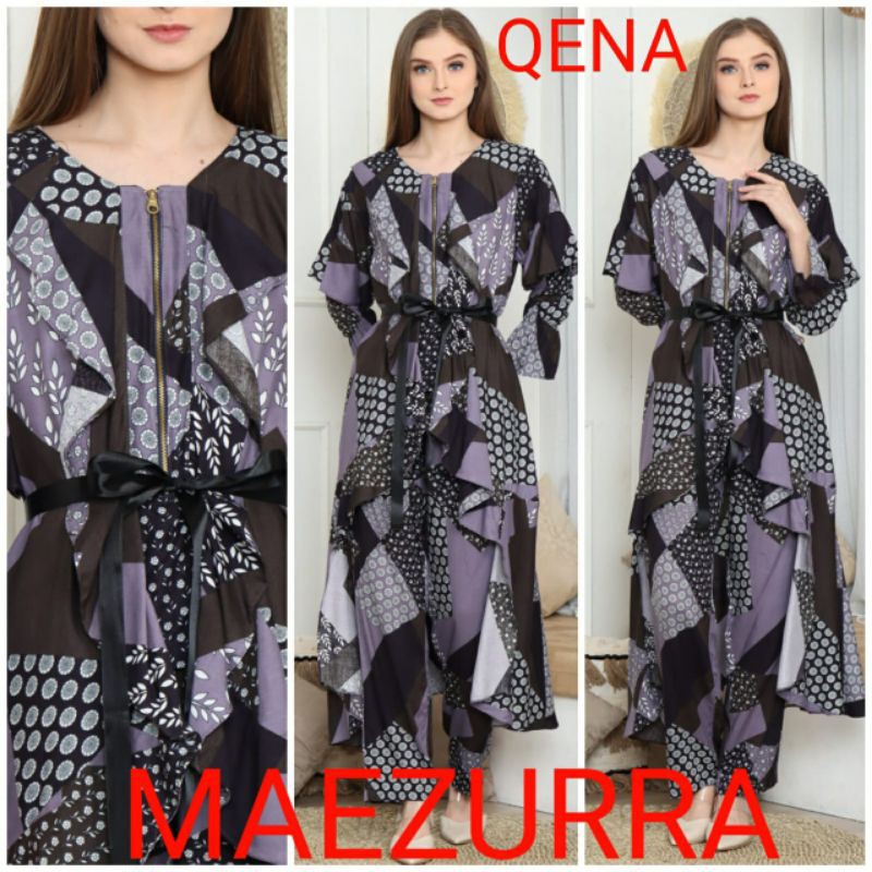 Daster arab MAEZURA QENA Setelan Gamis Rayon Motif