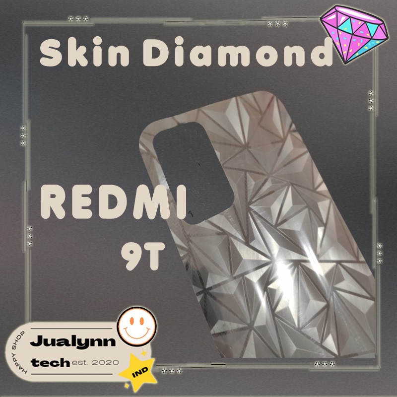 Skin Diamond HP REDMI 9T Back Screen Protector Pelindung Belakang Skin Sticker Stiker Polygon Motif 