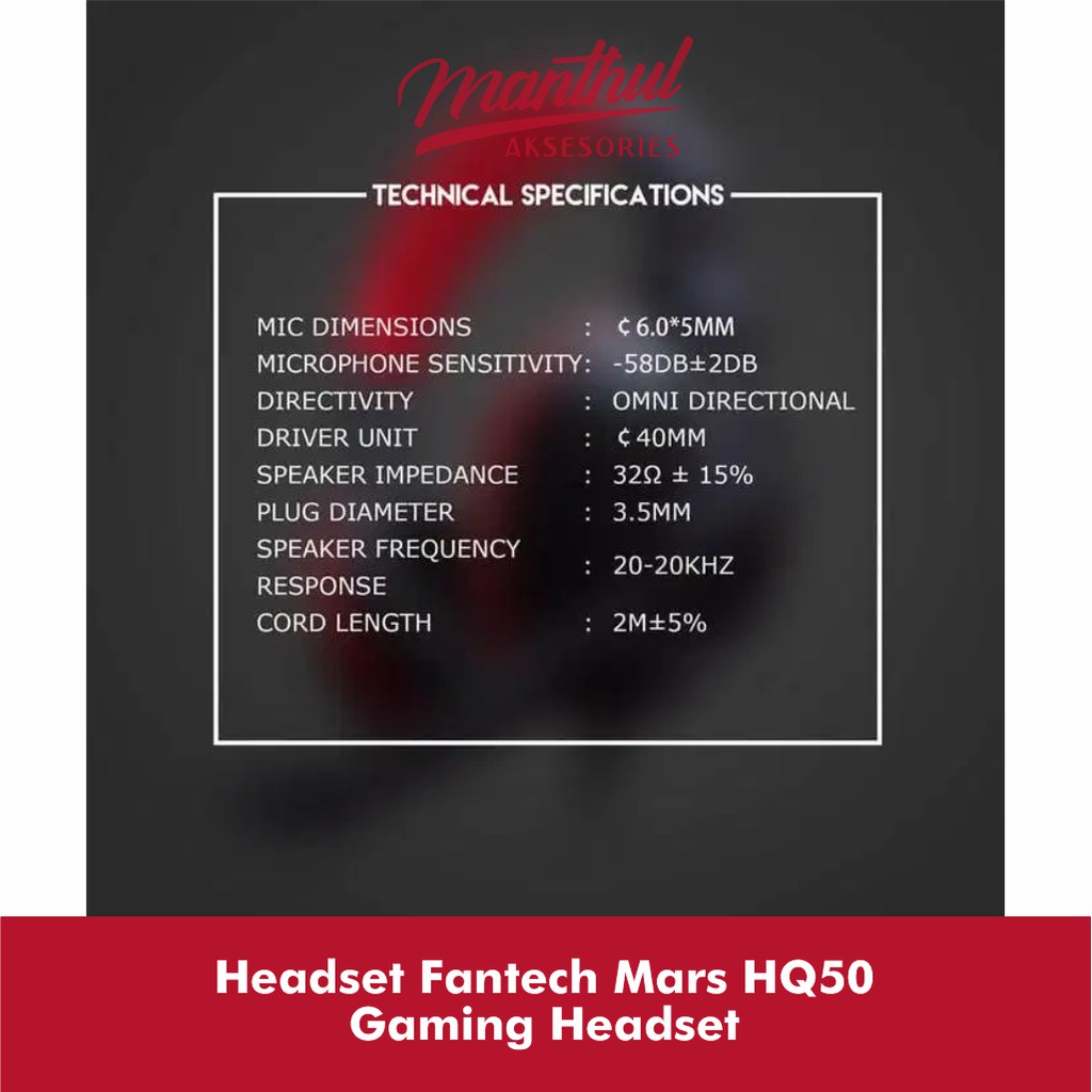 Headset Fantech Mars HQ50 Gaming Headset