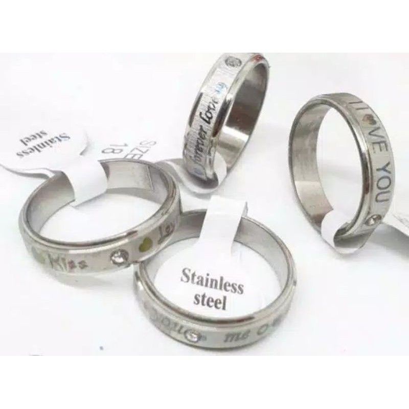 Cincin Titanium model i❤you/i miss you Cocok untuk Para Pasangan milenial