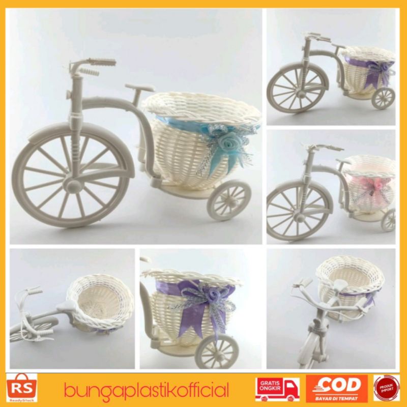 COD Vas Bunga Pot Bunga *Keranjang Sepeda Shabbychic Vintage PB5022
