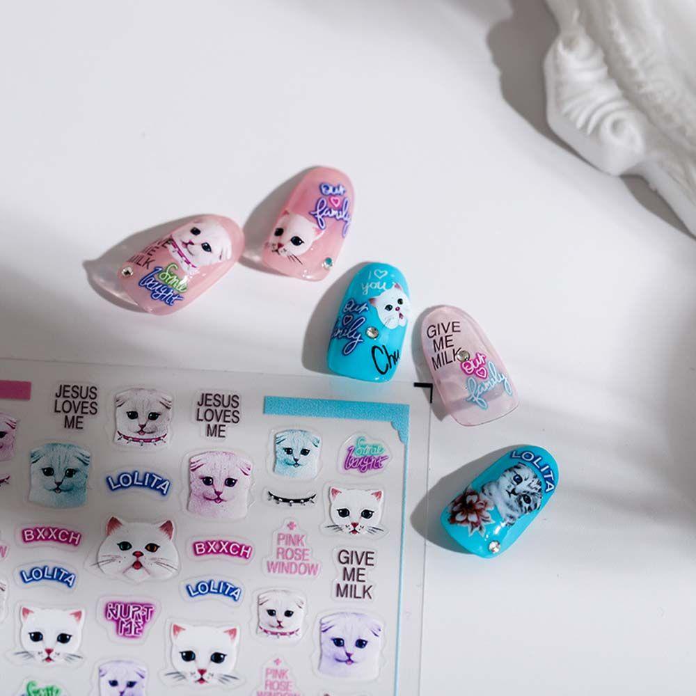 Mxbeauty Kartun Stiker Kuku Wanita Perekat Diri Manicure Aksesoris Fairy Tale Bears Nail Art Dekorasi