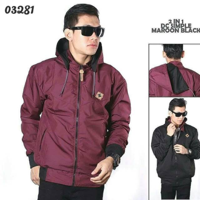 LAYYINA JAKET BOLAK - BALIK MARUN / JAKET 2IN1 MARUN