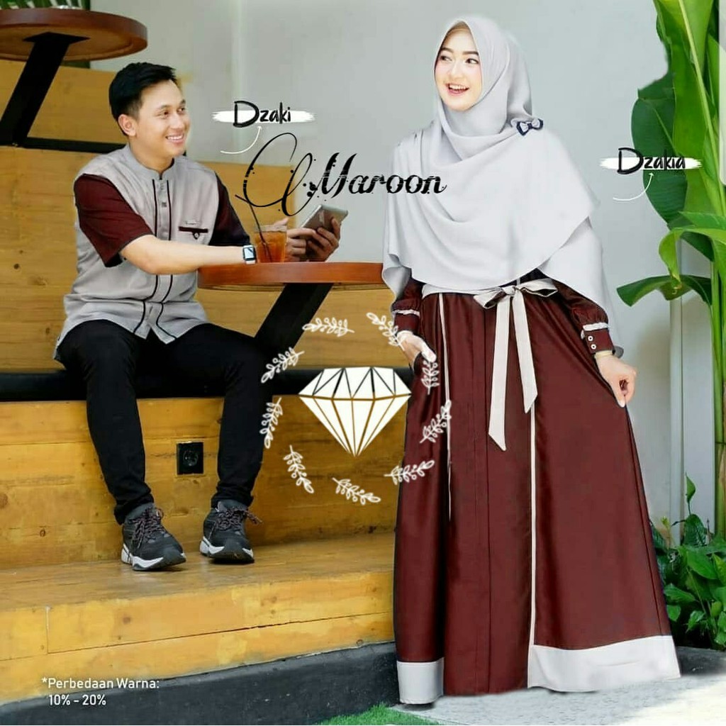  gamis  couple  dzaria bhn moscrepe maxi ld106 cow ld114 