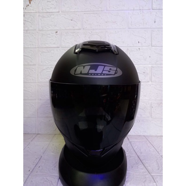 NJS ZX-1 SOLID FLAIN MATT BLACK DOFT PAKET GANTENG VISOR IRIDIUM + SPOILER-5