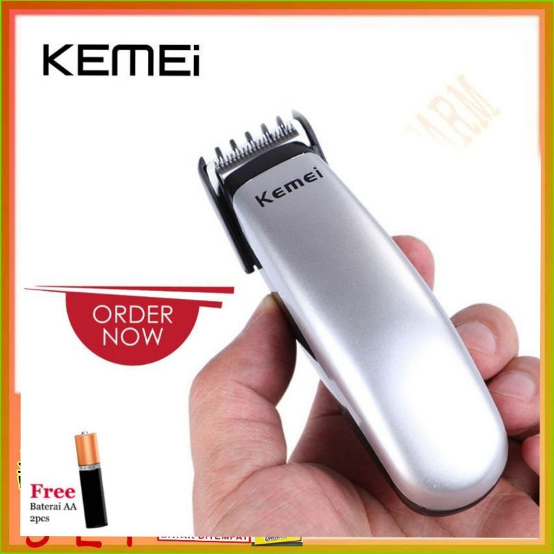 KEMEI KM-666 / Pemotong Bulu / Rambut Bayi / Dewasa Mini Electric Razor Beard Hair Trimmer Clipper + GRATIS 2PCS Baterai AA