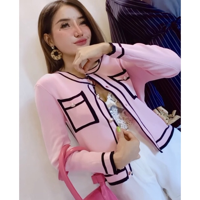 [IMPORT] Melody Cardigan Knit Blouse - Atasan Rajut Import Premium A5