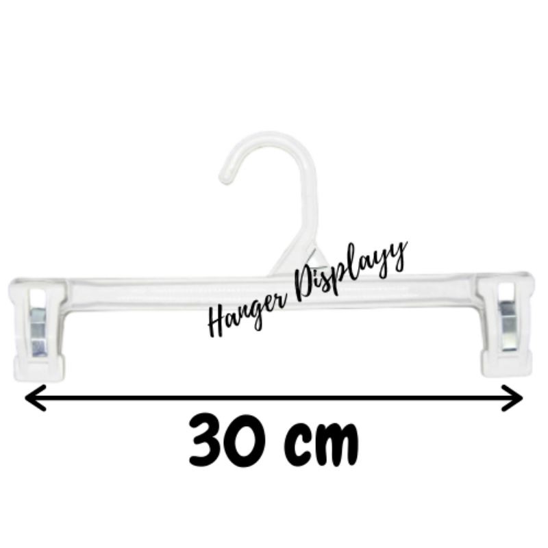 Hanger Jepit Celana / Kerudung / Rok / Dewasa-Remaja (30 cm) Plastik  Gantungan Baju Jepit (12 pcs)