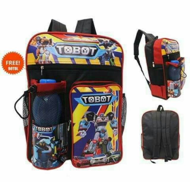 TAS RANSEL ANAK LAKI SEKOLAH TOBOT GRATIS BOTOL MINUM