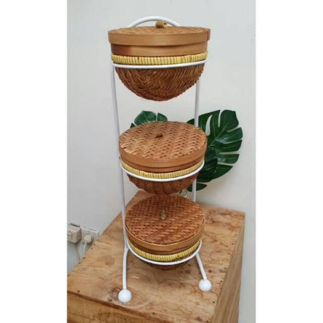 Rak bawang tutup susun 3 gantung dan berdiri/Rak bumbu dapur tutup susun 3