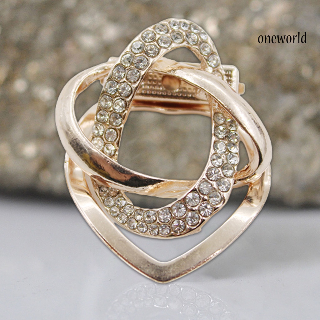 OW@ Brooch Gold-plated Sturdy Gold-plated Alloy Women Scarf Holder Ring for Daily Wear