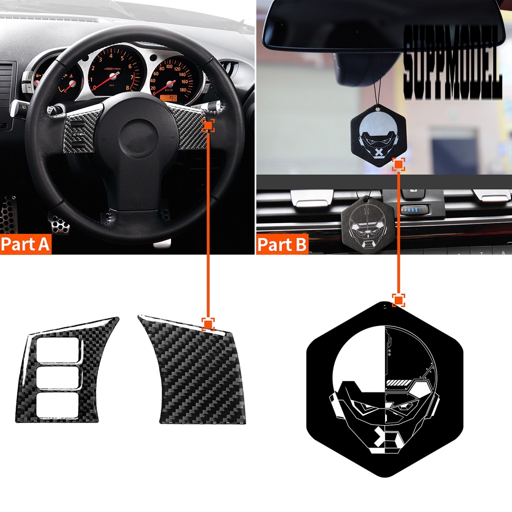 2pcs Stiker Cover Stir Mobil Bahan Carbon Fiber Untuk Nissan 350Z 2003-2009