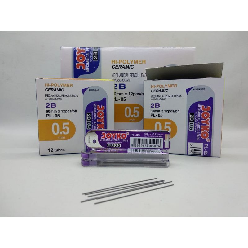 

Mechanical/Mekanikal Pencil/Pensil Leads Joyko 0.5mm 2B PL-05 untuk 1tubes