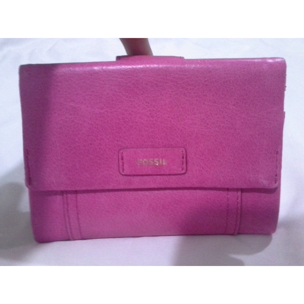 Dompet Fossil Ellis Clutch Multi Hot Pink