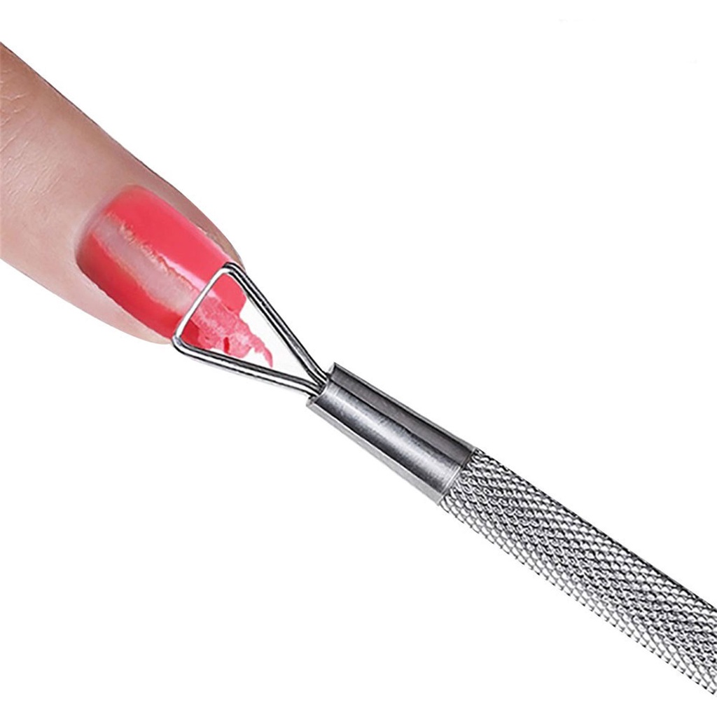 Alat manicure pedicure cuticle pusher perawatan pembersih kuku pendorong kutikula kulit mati dual end pusher nail gel polish remover meni pedi bahan stainless steel