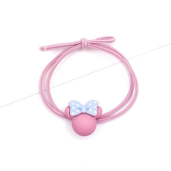 OSM JKT F5101 (1 PC) Ikat Rambut Karakter Gaya Korea / Karet Rambut Elastis Korea / Hairband-Pink