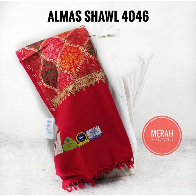 SORBAN Kashmiri Sulam dan printing motif original KUNING KUNYIT-kode Q