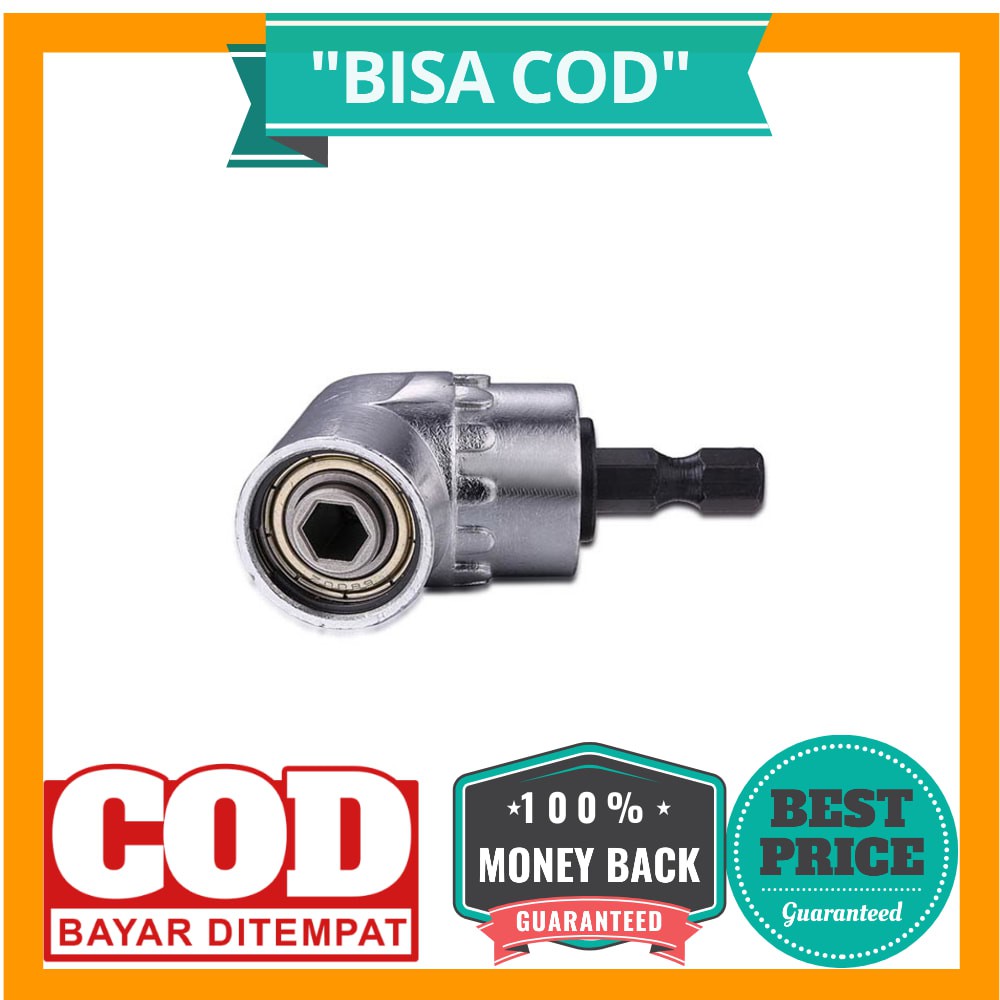 BISA COD Extension Mata Bor L Angle 1/4inch Hex Bit Socket - 105 - Silver