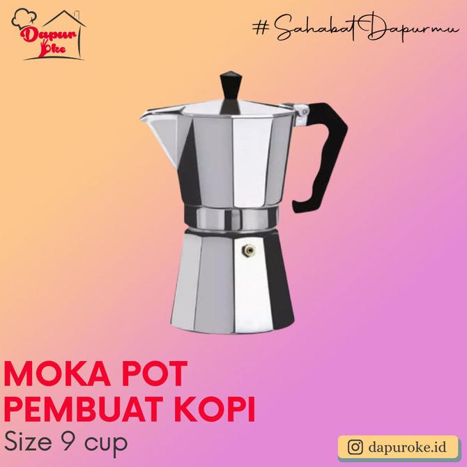 Moka Pot Pembuat Kopi 9 Cup / Espresso Coffee Maker -Diskon Besar