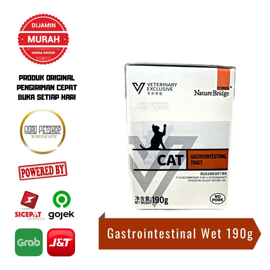 Nature Bridge Gastrointestinal Cat Wet 190gr NB Vet Gastro Cat