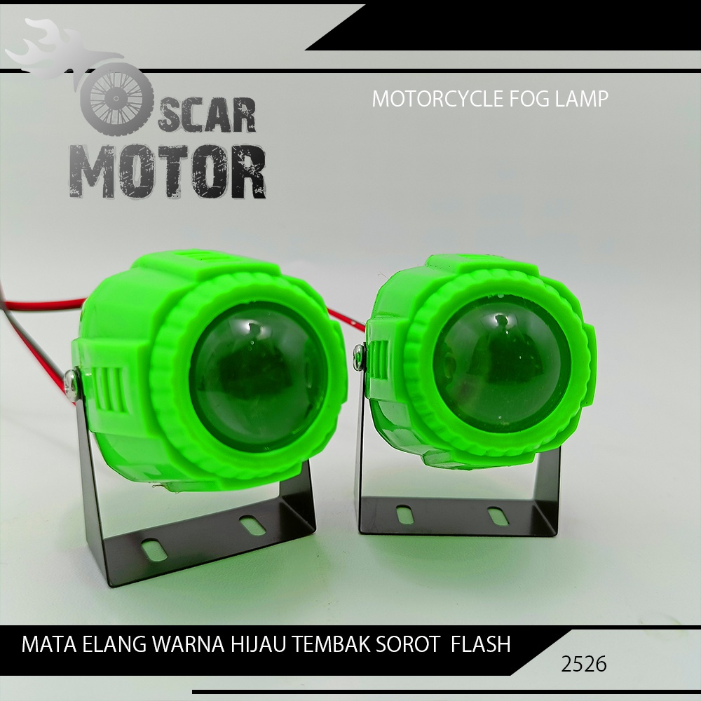 Lampu LED Mata Elang Strobo Mode Eagle Eye WATERPROOFT SEN FLASH GREEN motor