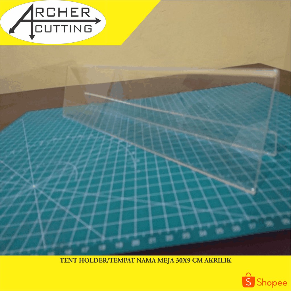 tempat kartu nama / tempat kartu bisnis / nomor meja / tent holder 30x9 cm akrilik