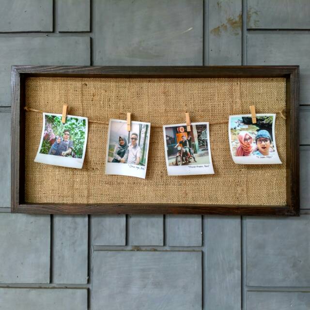 Frame Polaroid Goni / Pigora Foto Papan Kayu Bingkai foto Hiasan dinding, Dekorasi