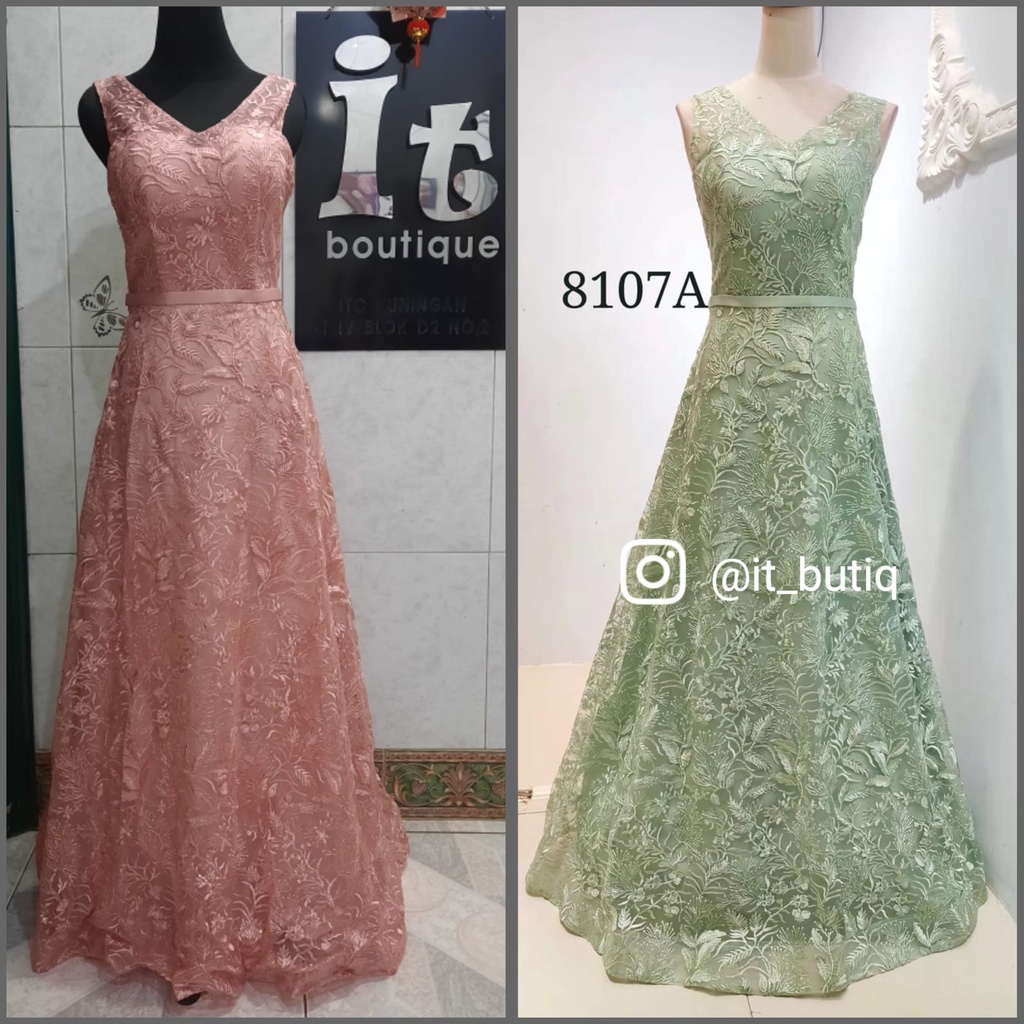 LongDress Pesta Hijau Rose Gold Merah - Gaun Bridal Bridesmaid FIO8107