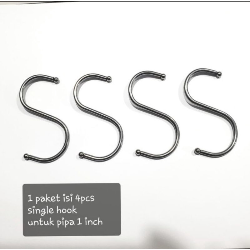 Gantungan S Hook / Gantungan Panci S 1 set Isi 4 buah