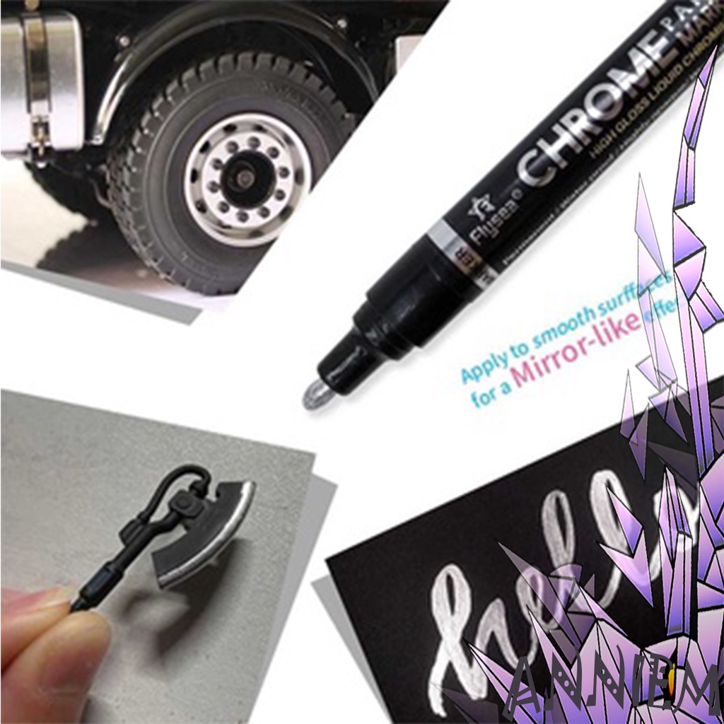 

Spidol Permanen Marker Metallic Chrome 3 mm Silver Mirror High Covering Dekorasi Kaligrafy Prakarya Gambar Tulis