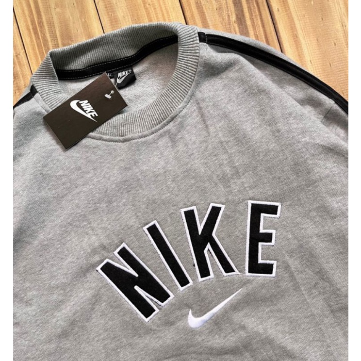 SWEATER CREWNECK NIKE SWOOSH TAPED HITAM AUTHENTIC FULLTAG &amp; LEBEL